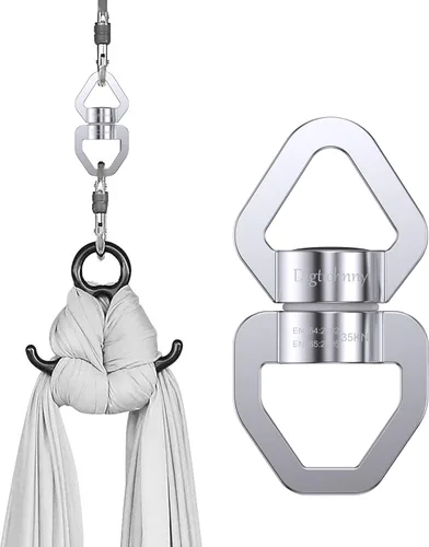 Miniatura 4 de Columpio Giratorio, Dispositivo de Rotación de Seguridad de 35KN, Columpio para Danza Aérea para Niños, Hamaca Colgante (Plata Completa)