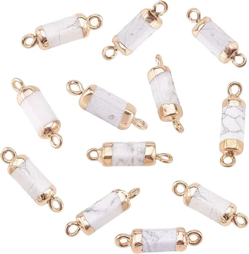 Miniatura 21 de LiQunSweet 10 piezas de eslabones de piedras preciosas de cristal de amatista natural, enlaces envueltos en alambre con alambres de latón dorado