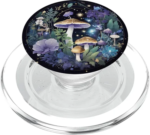 Miniatura 8 de PopSockets PopGrip estándar con cristales mágicos de bruja, estilo bohemio, color morado