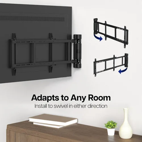 Miniatura 7 de VIVO Soporte de pared eléctrico de acero de perfil bajo para pantallas de plasma LCD LED de 32 a 75 pulgadas, soporte motorizado para TV con giro