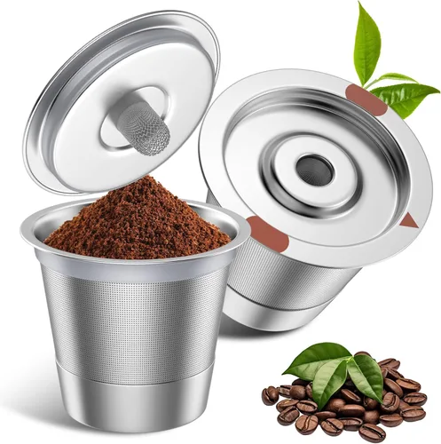 Miniatura 9 de K-Cups reutilizables para Keurig, cápsulas de café recargables de acero inoxidable, filtro de café reutilizable de metal para K-Express K-Mini