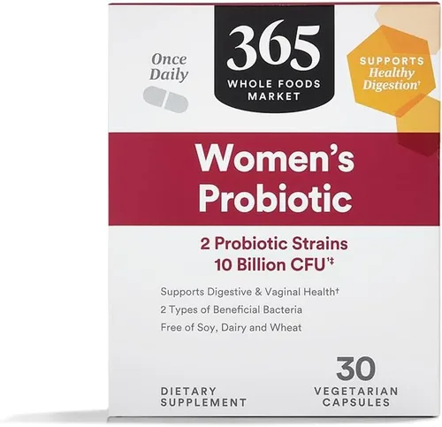 365 by Whole Foods Market, Probiótico Once Daily para mujer (vegetariano y libre de soja, lácteos y trigo), 10 mil millones de UFC, 30 unidades