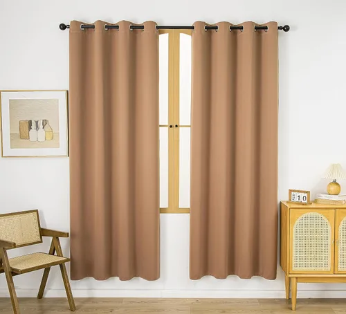Miniatura 103 de PI Cortinas opacas para dormitorio, tratamiento de ventana con aislamiento térmico de anillo superior, cortinas oscurecedoras de habitación