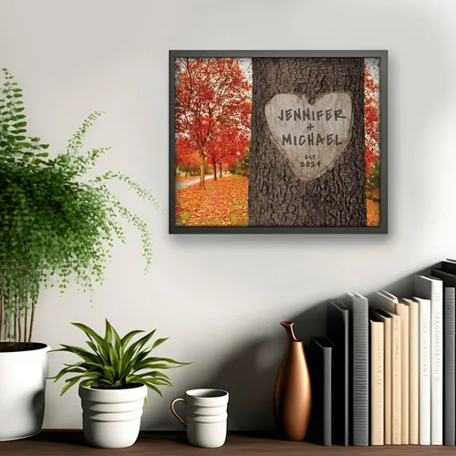 Miniatura 2 de Impresión personalizada para parejas y familias – Regalo de boda, aniversario o nuevo hogar – Nombres y fecha personalizados – Arte de pared