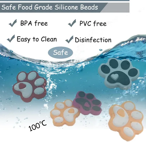 Miniatura 3 de YOKUSHI 14 cuentas focales de silicona para bolígrafos, llaveros y más, 0.98 x 1.18 pulgadas, 3D cóncavo-convexo, sin BPA, con forma de perro gato