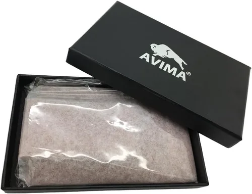 Miniatura 5 de AVIMA Clip para dinero, billetera delgada con bolsillo frontal, imán fuerte de bloqueo RFID de cuero, Marrón