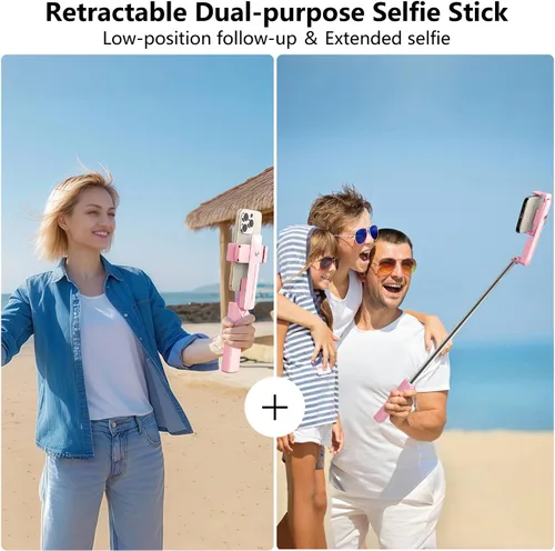 Miniatura 3 de yAyusi Palo selfie mini extensible para iPhone, palo selfie portátil de bolsillo con control remoto, palo selfie compacto para teléfono con soporte