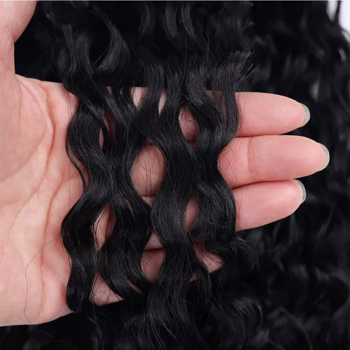 Miniatura 5 de Cola de caballo larga y rizada con cordón de 30 pulgadas, extensiones de cola de caballo sintéticas con clip, color negro para mujer, afro rizado