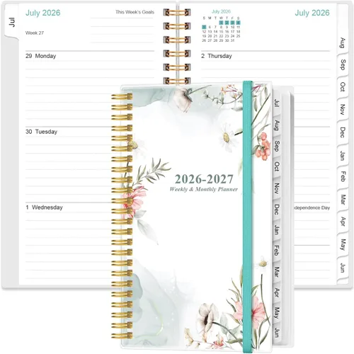 Miniatura 14 de Agenda de bolsillo 2026 - Agenda semanal y mensual 2026 de enero de 2026 a diciembre de 2026, pestañas de 12 meses, 3.75 x 6.75 pulgadas, verde
