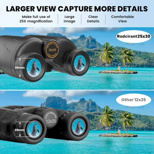 Miniatura 3 de Prismáticos oculares grandes profesionales de 25 x 30 para adultos, kit completo con adaptador de teléfono, adaptador de trípode, impermeable