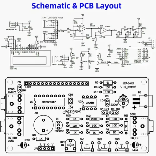 Miniatura 6 de Kit de práctica de soldadura de entrenamiento de código morse, kit completo de proyecto de soldadura con componentes, PCB y gabinete, perfecto