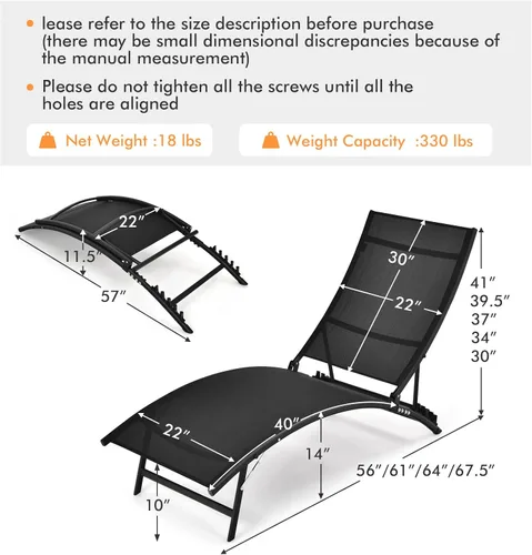 Miniatura 3 de Giantex Juego de 2 tumbonas para exteriores, sillas plegables de piscina con respaldo ajustable de 5 posiciones, tela de secado rápido, tumbona