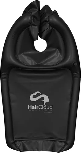Miniatura 2 de Capa de embudo de champú inflable para lavar el cabello en cualquier silla y lavabo. Dispositivo de bandeja portátil negra para usar en salón