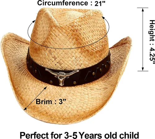 Miniatura 13 de Sombrero vaquero de paja con banda decorada, para disfraces de niños, de Simplicity