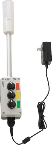 Miniatura 13 de Luz de señal LED Andon de 3 pilas con zumbador, rojo/amarillo/verde, encendido/apagado/flash, interruptor selector ABB, adaptador de corriente