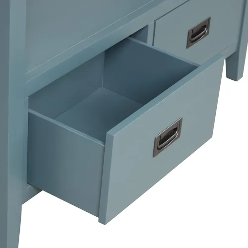 Miniatura 5 de Mesa consola de granja con 4 cajones y estante de almacenamiento, mesa de entrada de madera, sofá, aparador para sala de estar, cocina, comedor