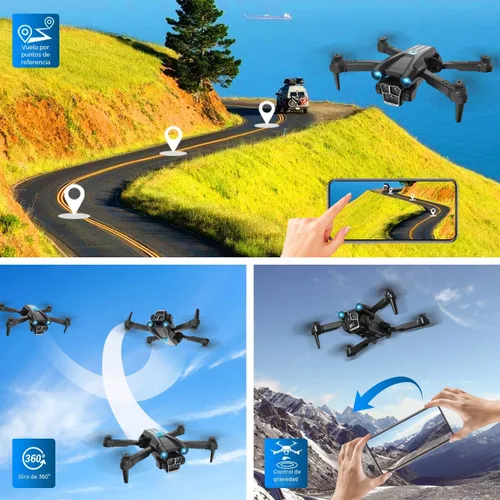 Miniatura 6 de Dron con cámara 1080P HD, mini dron para principiantes, niños y adultos, cuadricóptero RC con 2 baterías, estuche de transporte, vuelo estable