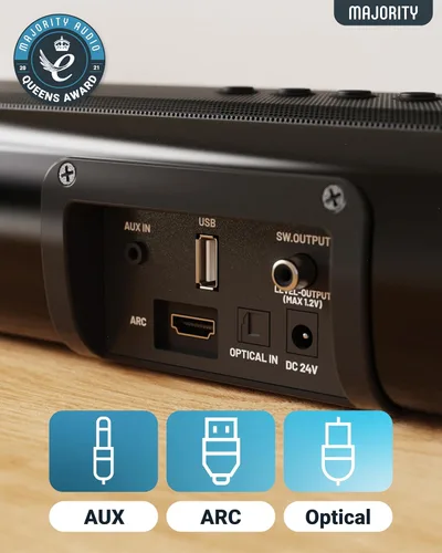 Miniatura 4 de Majority Barra de sonido Bluetooth de 140 W para Smart TV Barra de sonido inalámbrica 2.1 de 31 pulgadas para TV con sonido 3D Altavoces de TV