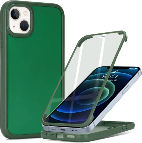 Miniatura 32 de Funda para iPhone 13 mini con protector de pantalla integrado y protección de cuerpo completo, para Apple iPhone 13 Mini, fundas para hombres, Rojo