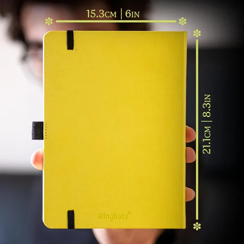 Miniatura 6 de Dingbats* Cuaderno de escritura con puntos de la Tierra A5 - Tapa dura de cuero vegano - Ideal para el trabajo, viajes - Incluye bolsillo, cierre
