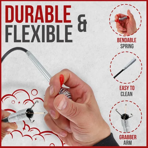 Miniatura 3 de RAM-PRO - Removedor de obstrucciones de drenaje de serpiente de 22 pulgadas, utilizado como removedor de obstrucciones para fregadero, ducha