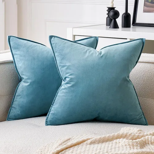 Miniatura 23 de MIULEE Paquete de 2 fundas decorativas de cojines de poliéster suave, fundas de almohada cuadradas cómodas y suaves para sofá, sillón, dormitorio