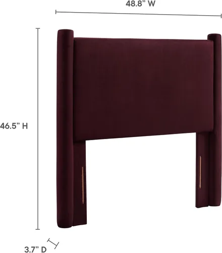 Miniatura 46 de Modway Rael Queen - Cabecera tapizada con pilares en color gris pardo - Cabecera de terciopelo resistente a las manchas para camas tamaño Queen Topo