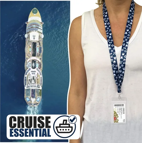 Miniatura 2 de Cruise On Cordones para tarjetas de crucero (paquete de 2) en 2026 y 2027, cordón de crucero con soporte para identificación, tarjeta de Azul y rosa