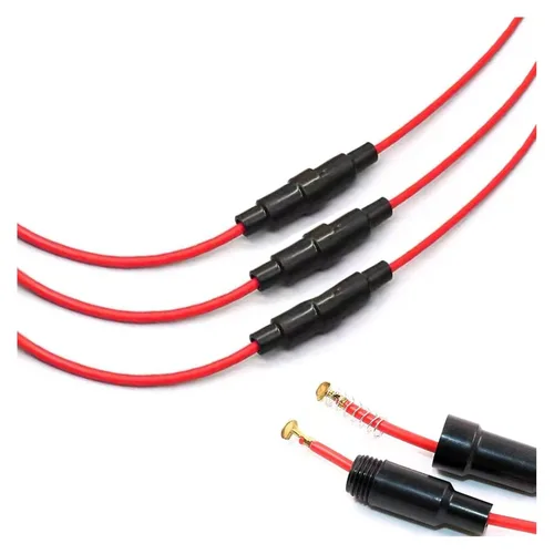 Miniatura 9 de Soporte de fusibles tipo tornillo en línea para automóvil automotriz de 0.236 x 1.181 in con cable de 16 AWG, 80 fusibles de vidrio de soplado