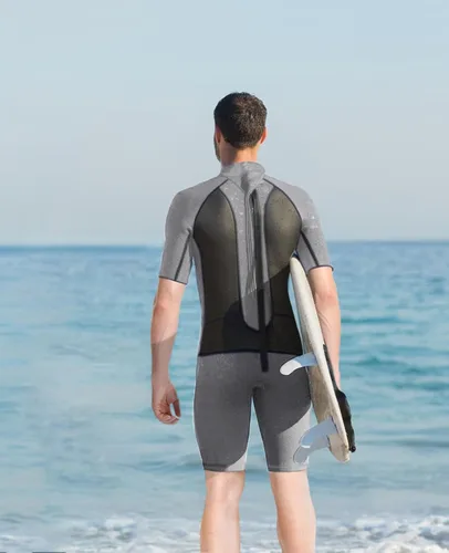 Miniatura 7 de Traje de neopreno de 0.118 in para hombre y mujer, de piel lisa, de neopreno, con cremallera trasera, agua fría, mantiene el calor para surf