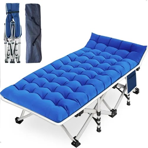 Miniatura 13 de COLMERD Catre de camping con cómodo colchón para dormir con almohadilla resistente cama de camping catre de dormir incluye bolsa de transporte