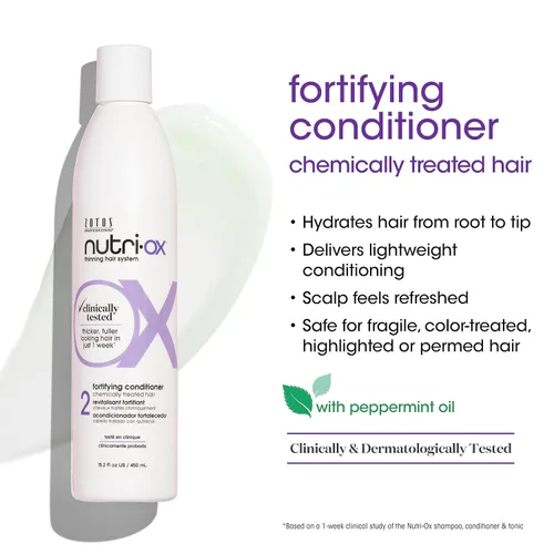 Miniatura 2 de NUTRI-OX Acondicionador fortificante tratado químicamente para cabello adelgazante teñido Cabello más grueso y de aspecto más completo Probado