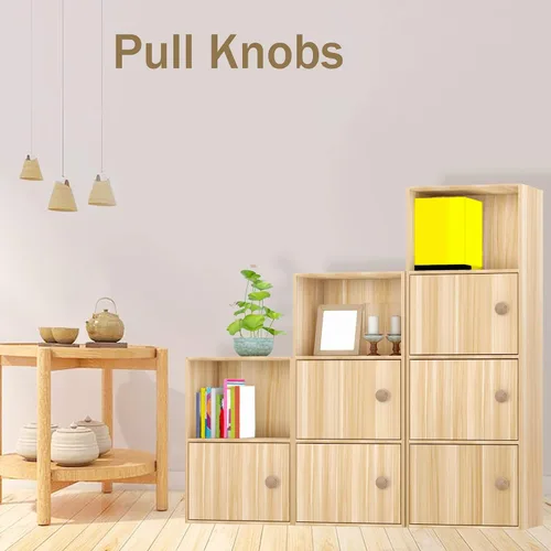 Miniatura 6 de RDEXP Home Accessory - Juego de 10 pomos redondos de madera de 1.969 x 0.984 in para armario, cajón, armario, puerta de armario