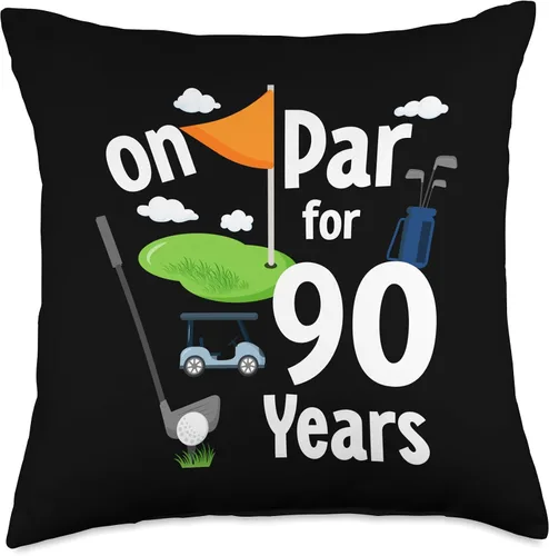 Miniatura 4 de On Par 90th Birthday Golf Player Theme 90 Year Old B-Day Throw Pillow, 16x16, Multicolor