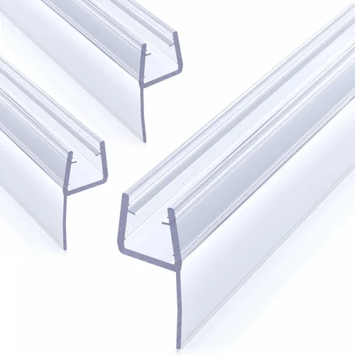 Miniatura 11 de Yecaye Paquete de 3 sellos inferiores de puerta de ducha de 3/8" x 39", cepillo de puerta de ducha, tira de sello de vidrio sin marco, detiene