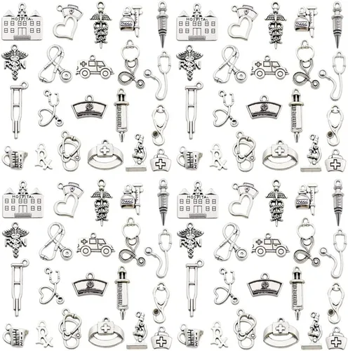 Miniatura 8 de WOCRAFT 120 piezas de dijes de gato de plata envejecida para fabricación de joyas, dijes de gato de aleación para manualidades DIY (SN015)