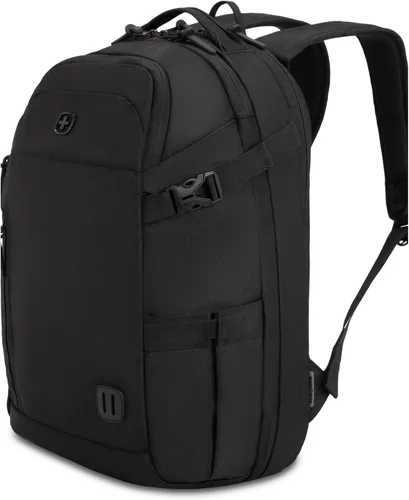 SwissGear Mochila de viaje híbrida de 30 L, se adapta a portátiles de 15 pulgadas, para hombres y mujeres, color negro