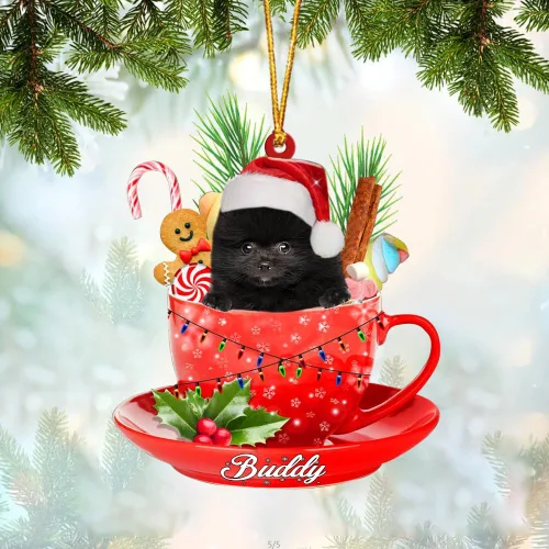 Miniatura 44 de Alaskan Malamute - Adorno acrílico personalizado para perro en taza, adorno de Navidad personalizado para perro 2023, decoración de árbol