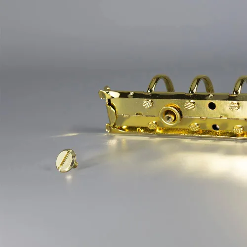 Miniatura 4 de 2 piezas de mecanismo de carpeta de 6 anillas A6, kit de reemplazo de mecanismo de cuaderno, clip dorado de metal, anilla redonda, encuadernación