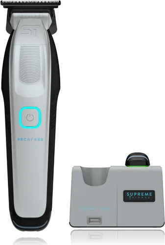 Miniatura 11 de Supreme Trimmer Recharge ST777 - Recortadora de barbero profesional con 2 baterías extraíbles Motor de 8000 RPM, cuchillas DLC de espacio cero