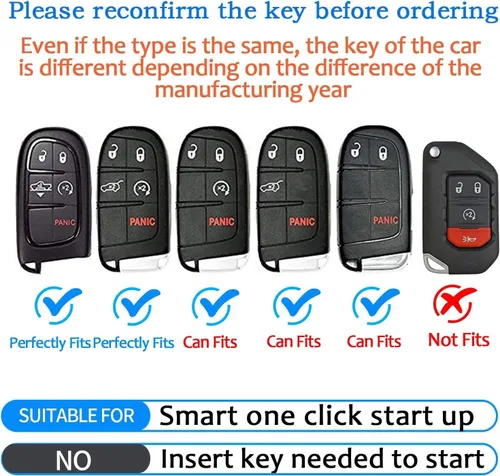 Miniatura 2 de Funda para llavero Jeep con llavero de cuero TPU suave, protección completa, para Jeep Grand Cherokee Renegade Chrysler 200 300 Dodge RAM Durango