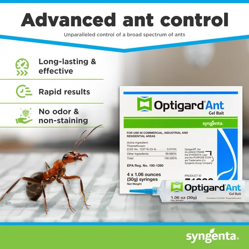 Miniatura 2 de Syngenta - TRTD11568 - Caja de cebo en gel para hormigas Optigard, 4 tubos con émbolo, 30g cada tubo, Blanco