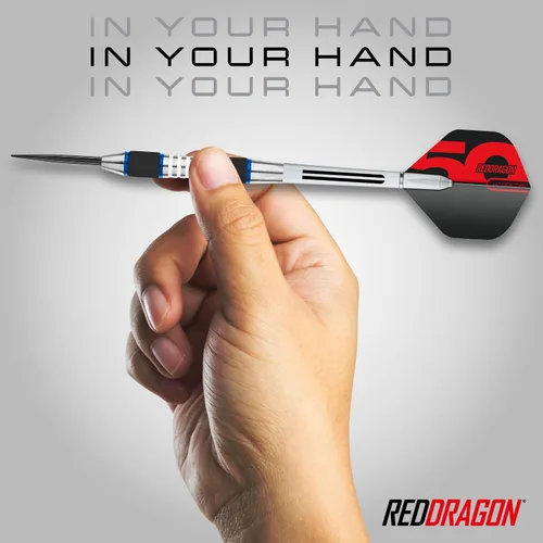 Miniatura 5 de RED DRAGON Darts - Axis 24 Gram Blue Tungsten Darts Set with Flights, Shafts (Stems) and Wallet Azul