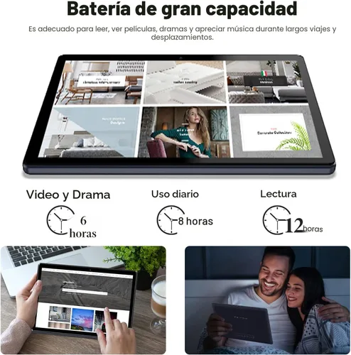 Miniatura 4 de PRITOM Tablet 10 pulgadas, 64GB, Tablet Android 13, pantalla HD IPS, cámara dual, WiFi, Bluetooth, tabletas con batería de 6000mAh, certificado