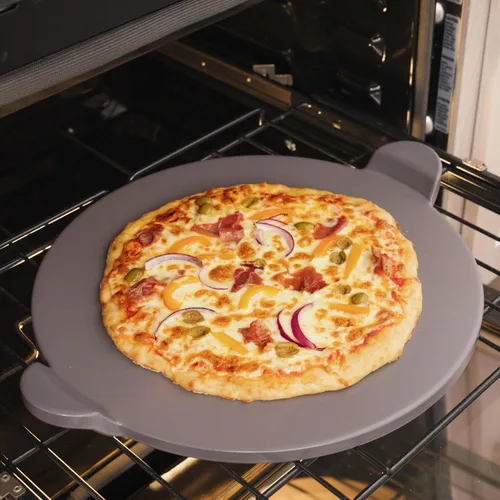 Miniatura 8 de Old Stone Pizza Kitchen - Piedra redonda esmaltada para pizza con asas para horno y parrilla, 15 pulgadas Glaseado