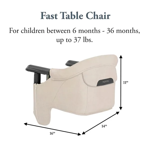 Miniatura 39 de Inglesina Silla de Mesa Rápida, Negro - Silla Alta Portátil para Bebés - para Bebés y Niños Pequeños hasta 37 libras - Diseño Plegable - Se Adapta a