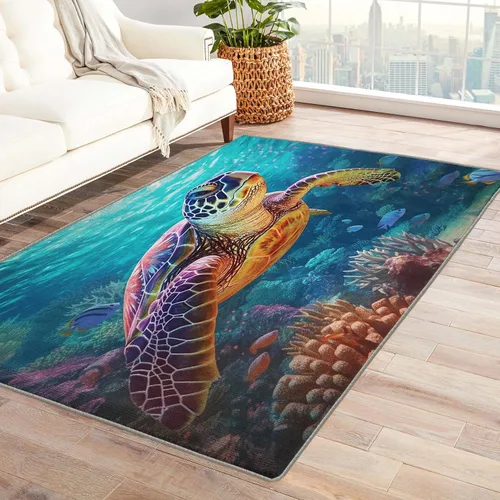 Miniatura 23 de Alfombra de los años 70 y decoración del hogar, alfombra de sala de estar, alfombras retro onduladas para dormitorio, alfombras lavables, alfombra