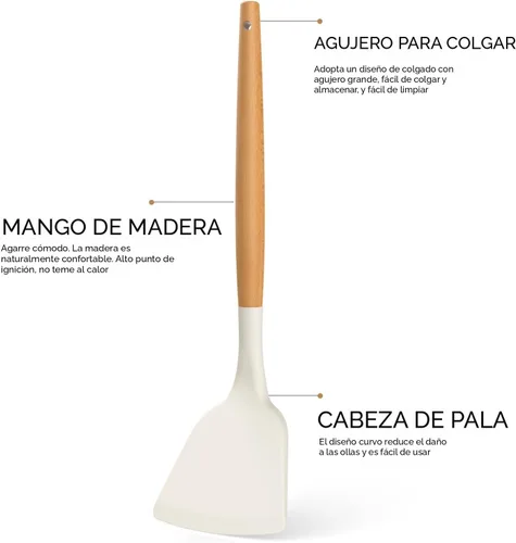 Miniatura 7 de AVGPD Juego de utensilios de cocina de silicona, utensilios de cocina de silicona resistentes al calor de 446°, utensilios de cocina antiadherentes