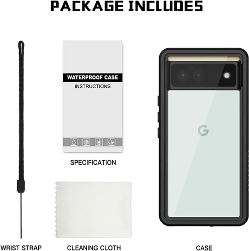 Miniatura 9 de Lanhiem Funda para Google Pixel 6, impermeable IP68 a prueba de polvo con protector de pantalla integrado, funda protectora de cuerpo completo