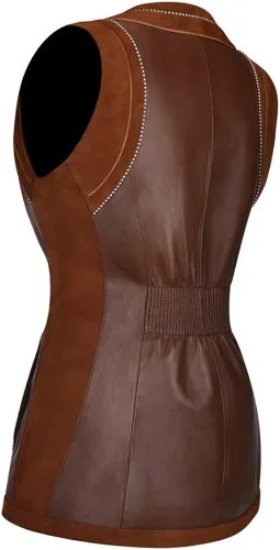 Miniatura 2 de Cuadra Chaleco Western Chic para mujer en piel auténtica